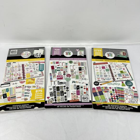 Lot of 3 Happy Planner Sticker MAMBI Student Color Story Create 365 Teacher - Picture 1 of 7